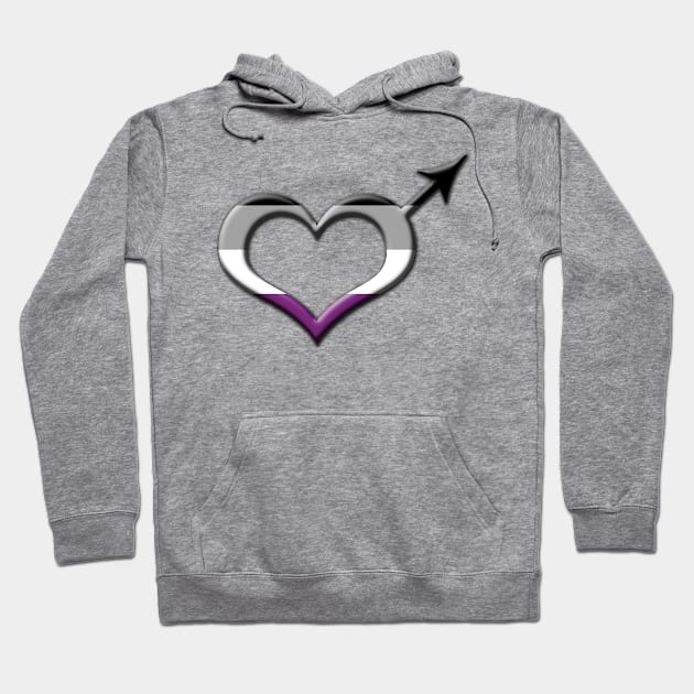 Heart-Shaped Asexual Pride Male Gender Symbol Hoodie by LiveLoudGraphics